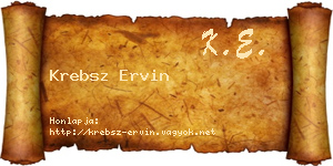 Krebsz Ervin névjegykártya